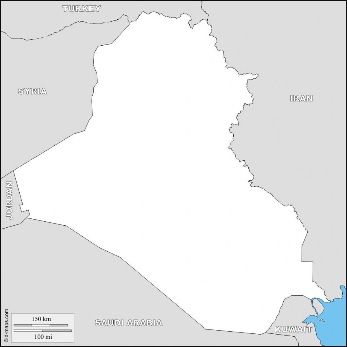 Kort over Irak blank