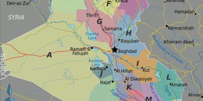 Kort over Irak regioner
